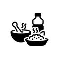 Black solid icon for Food, edible and dinner Royalty Free Stock Photo
