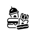 Black solid icon for Food, junk food and drink Royalty Free Stock Photo