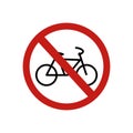 Icon forbidden bike sign. Vector illustration eps 10