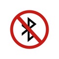 Icon forbidden bluetooth sign. Vector illustration eps 10