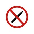 Icon forbidden knife sign. Vector illustration eps 10