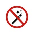 Icon forbidden Magic wand sign. Vector illustration eps 10