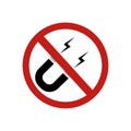 Icon forbidden magnet sign. Vector illustration eps 10
