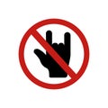 Icon forbidden rock sign. Vector illustration eps 10