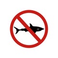 Icon forbidden shark sign. Vector illustration eps 10 Royalty Free Stock Photo