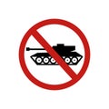 Icon forbidden tank sign. Vector illustration eps 10 Royalty Free Stock Photo