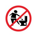 icon forbids flushing anything down the toilet