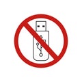 Icon forbinned usb sign. Vector illustration eps 10 Royalty Free Stock Photo