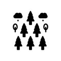Black solid icon for Forest, wood and jungle Royalty Free Stock Photo
