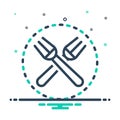 Mix icon for Fork, object and crockery Royalty Free Stock Photo