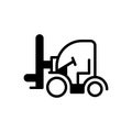 Black solid icon for Forklift, cargo and truck