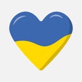 Icon in the form of a heart with the colors of the Ukrainian flag, blue and yellow. Element for design creation. Glory to Ukraine Royalty Free Stock Photo
