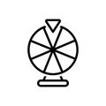 Black line icon for Fortune, wheel and lottery