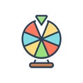 Color illustration icon for Fortune, wheel and lottery Royalty Free Stock Photo