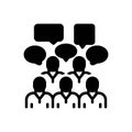 Black solid icon for Forum, meeting and discussion Royalty Free Stock Photo