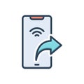 Color illustration icon for Forward, forth and farther