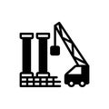 Black solid icon for Foundations, groundwork and construction