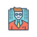Color illustration icon for Founder, promoter and creator Royalty Free Stock Photo