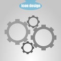 Icon four gears on a gray background. Vector illustration