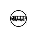 Icon four wheel black dump truck on white background Royalty Free Stock Photo