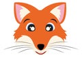 Icon of Fox Face. Animals. Vector Cute Fox Face