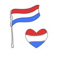 Icon France Flag. Cartoon vector illustration.