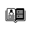 Black solid icon for Frank, book and diary Royalty Free Stock Photo