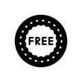 Black solid icon for Free, freebies and liberated