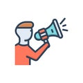 Color illustration icon for Free Speech, free and bullhorn Royalty Free Stock Photo
