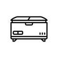 Black line icon for Freezer, chest freezer and chest Royalty Free Stock Photo