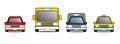 icon front car with color , private car , public bus , Delivery car ,taxi car