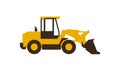 Icon front loader. Construction machinery. Vector illustration. Sleek style. Royalty Free Stock Photo