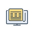 Color illustration icon for Frontpage, flyleaf and title