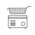 Icon fryer with basket. Vector on white background. Royalty Free Stock Photo