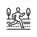 Black line icon for Ft athlete, park and exercise