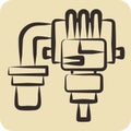Icon Fuel Rejector. related to Car Maintenance symbol. hand drawn style. simple design editable. simple illustration