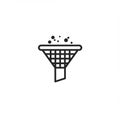 Icon of a funnel with a grid pattern, wider at the top tapering to a smaller bottom. Royalty Free Stock Photo