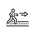 Black line icon for Further, ahead and proced