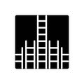 Black solid icon for Further, ladder and follow