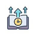 Color illustration icon for Future, improve and book