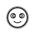 Black line icon for Fuzzy, frizzy and crinkly