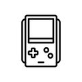 Black line icon for Game, console and video