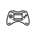 Black line icon for Game, controller and videogame