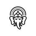 Black line icon for Ganesh Chaturthi, ganapathi and religious Royalty Free Stock Photo