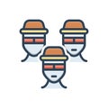 Color illustration icon for Gang, smattering and clique