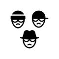 Black solid icon for Gang, troop and criminal