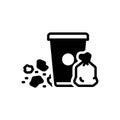 Black solid icon for Garbage, rubbish and waste