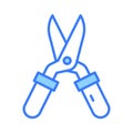 An icon of gardening shear in modern style, gardening scissors, cutting tool