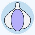 Icon Garlic. related to Herbs and Spices symbol. color mate style. simple design editable. simple illustration