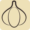 Icon Garlic. related to Herbs and Spices symbol. hand drawn style. simple design editable. simple illustration